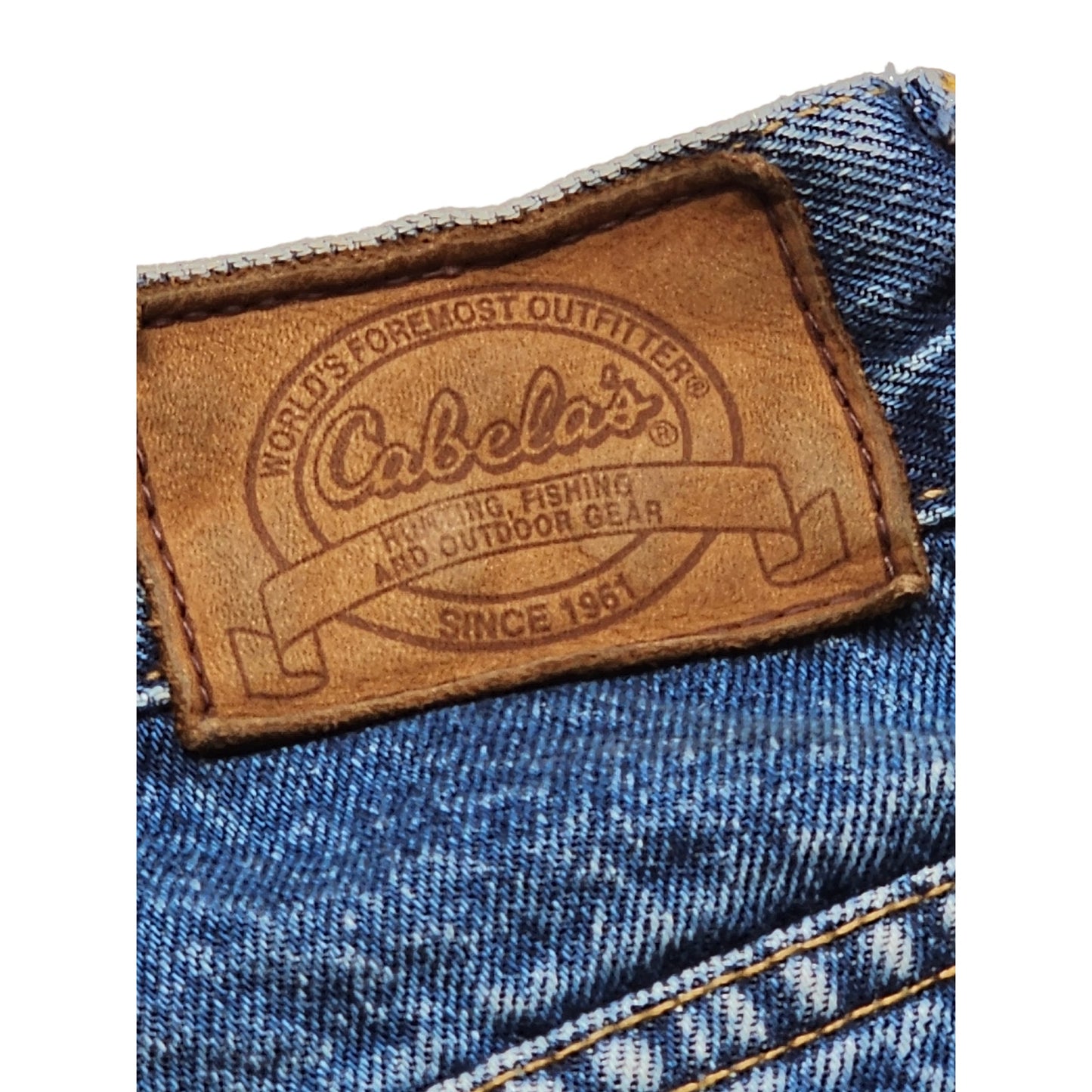 Cabelas Hunting Jeans Mens 34R Denim Canvas Field Pants Work Vintage 94-1125