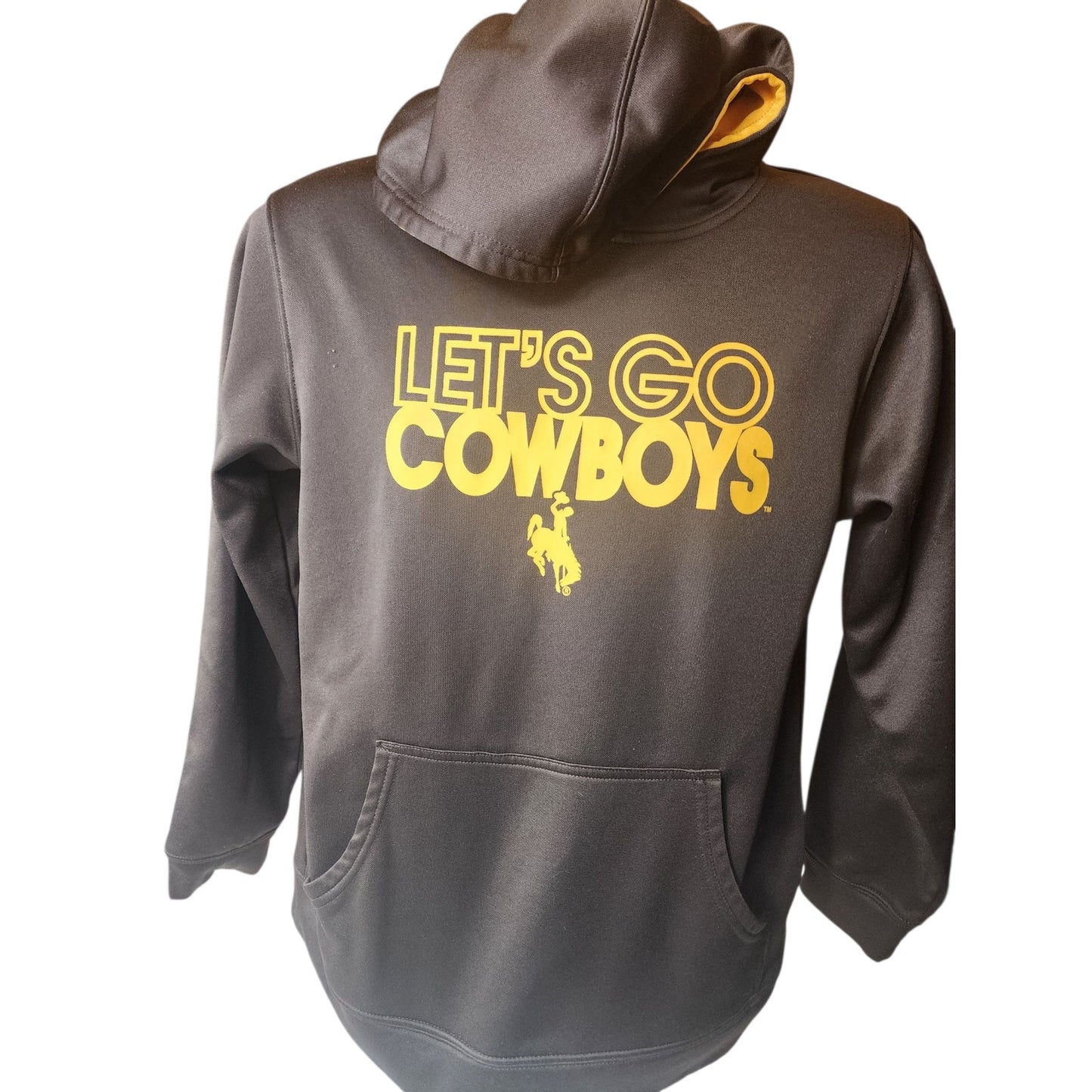 Russell Hoodie Youth XL Mens Small University Wyoming Lets Go Cowboys Sweatshirt