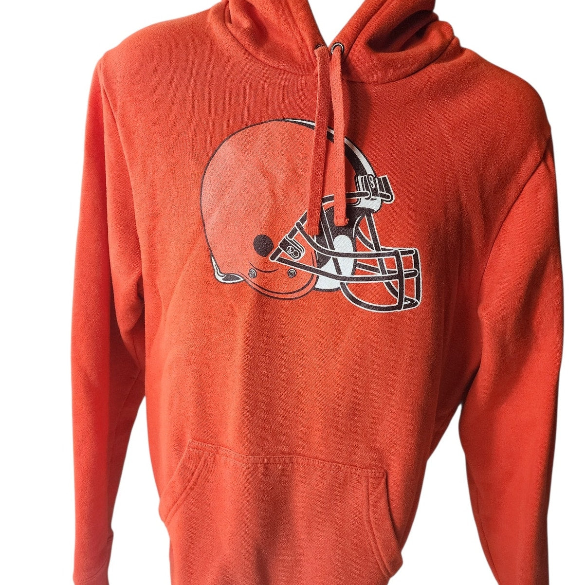NFL Team Apparel Cleveland Browns Hoodie Mens Large Orange Pullover Sweatshirt