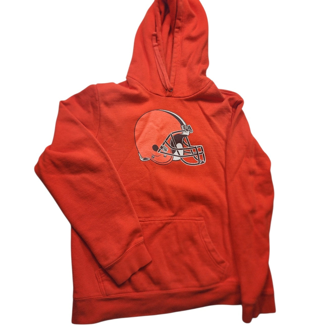 NFL Team Apparel Cleveland Browns Hoodie Mens Large Orange Pullover Sweatshirt