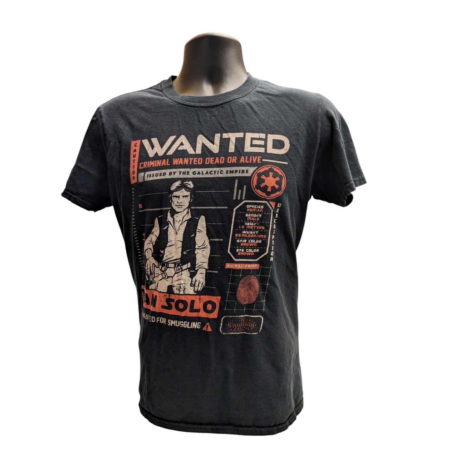 Funko Star Wars Han Solo Wanted Graphic Tee Men Small Women M Smuggler Shirt