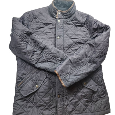 Barbour Quilted Jacket Mens Medium Navy Blue Classic Country Heritage British