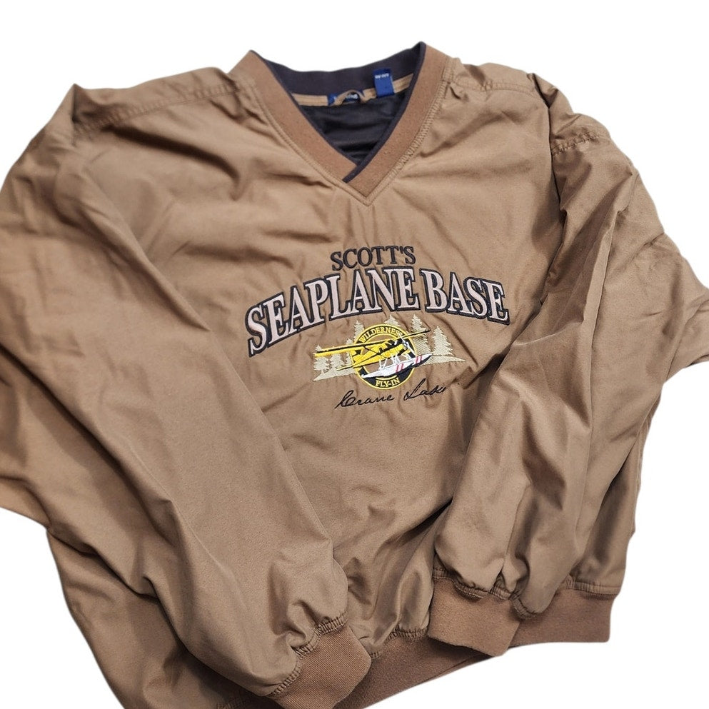 Rivers End Seaplane Pullover Windbreaker 3XL V Neck Vintage Aviation Pilot Y2K