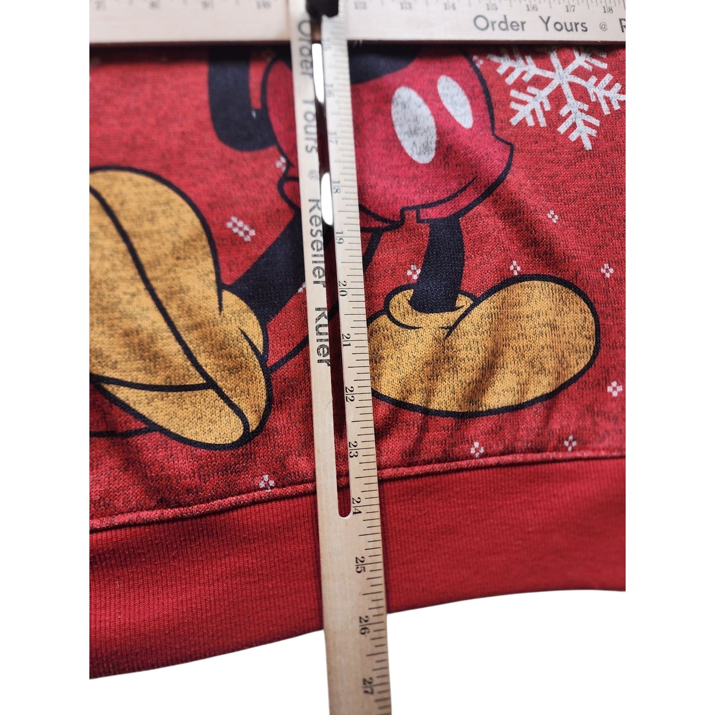 Disney Mickey Christmas Sweater Men Small Womens Medium Santa Hat Snowflake Ugly