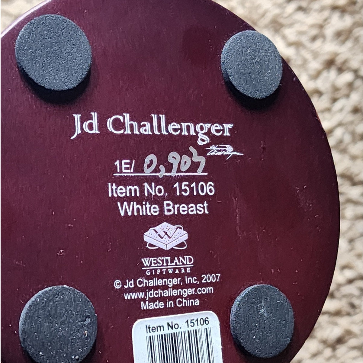 JD Challenger White Breast Southwest Style Figurine Westland Warrior Box 15106
