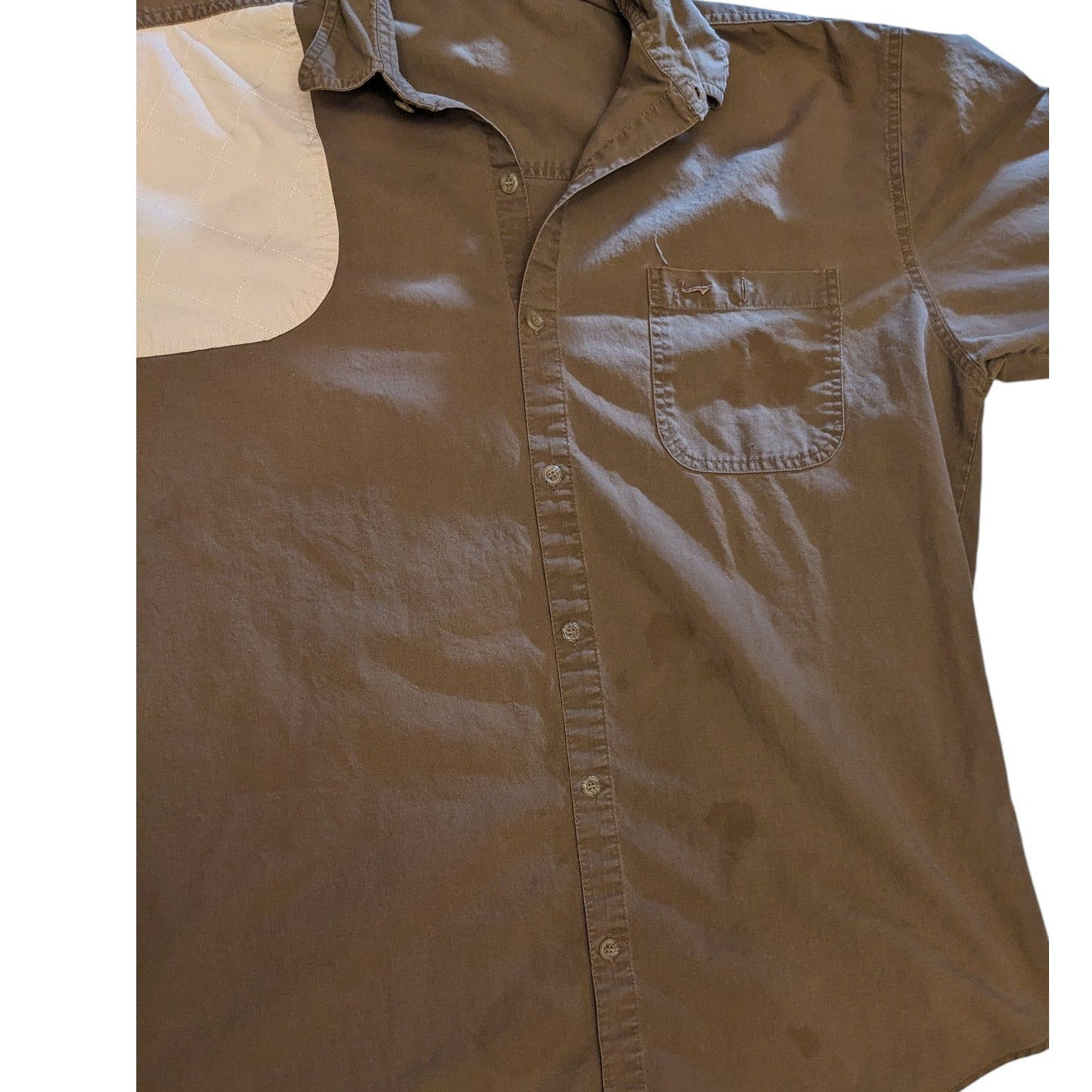 Vintage Duxbak Shirt Mens XL Hunting Long Sleeve Shooting Patch Work Outdoorsman