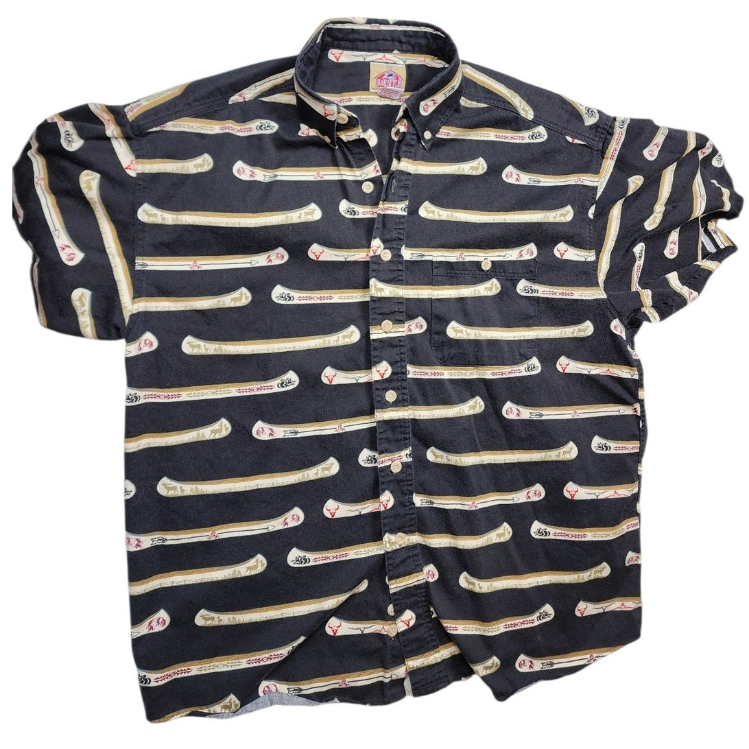 Barn Fly Shirt Medium Western Cowboy Button USA Southwestern Style Y2K Vintage