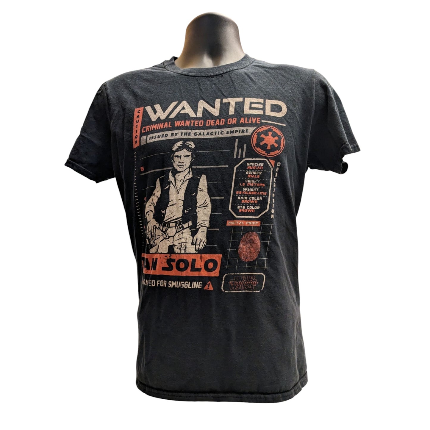 Funko Star Wars Han Solo Wanted Graphic Tee Men Small Women M Smuggler Shirt