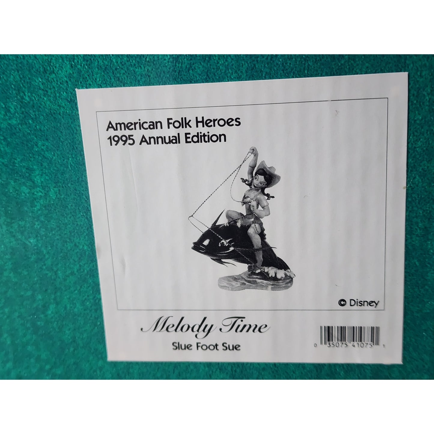 WDCC Slue Foot Sue 1995 Melody Time American Folk Heroes Cowgirl Vintage Box COA