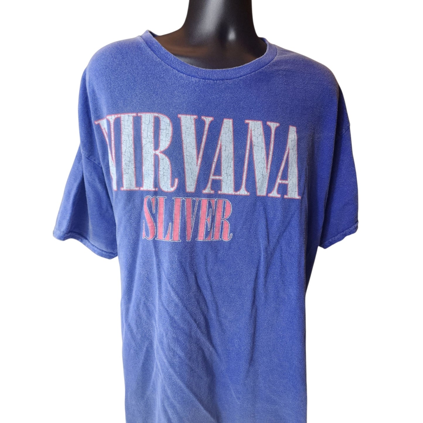 Nirvana Band T Shirt Mens 2XL Sliver Graphic Tee Grunge Distressed Vintage Style