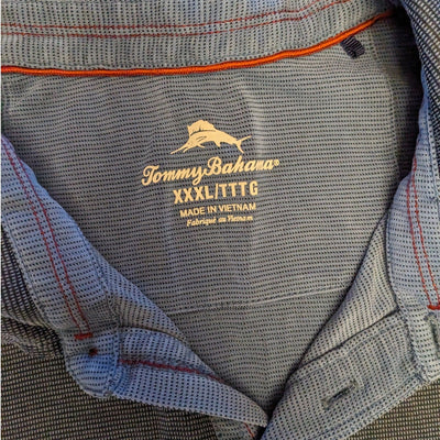 Tommy Bahama Polo Shirt Mens 3XL Blue Short Sleeve Tencel Golf Resort Wear