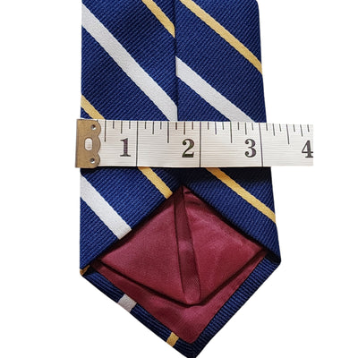 Vintage Designer Creations Mens Tie Necktie Blue Yellow White Stripes Office