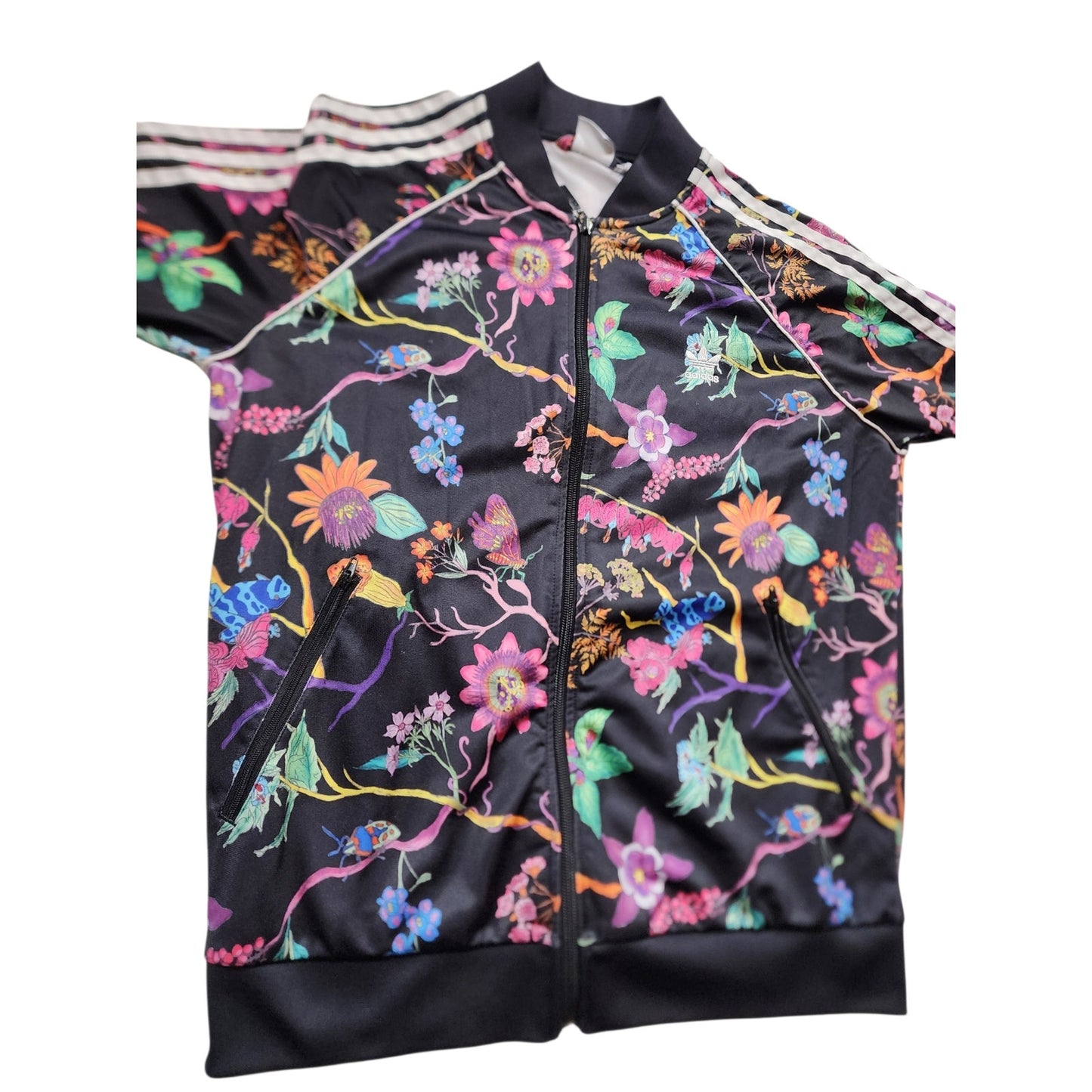 Adidas Originals Track Jacket Large Poisonous Garden Floral Zip Retro Streetwear