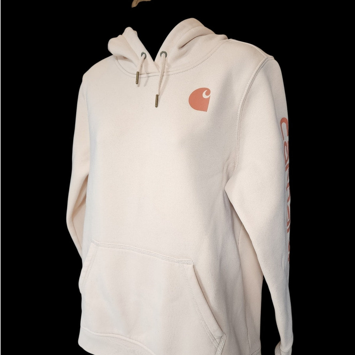 Carhartt Hoodie Womens Large Relaxed Fit Pullover Logo Sleeve Workwear Casual