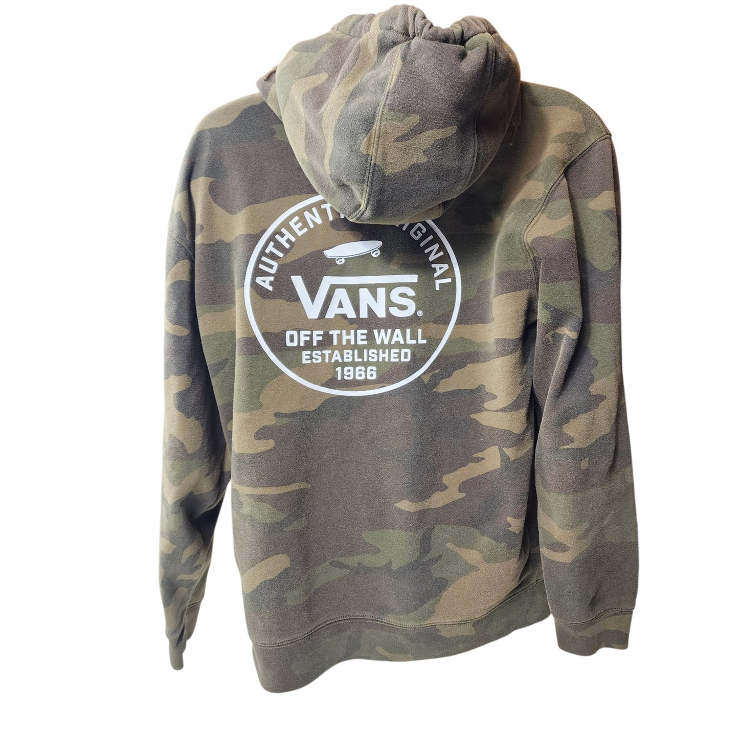 VANS Hoodie Large Camo Pullover Off Wall Skate Streetwear Y2K Kangaroo Pocket
