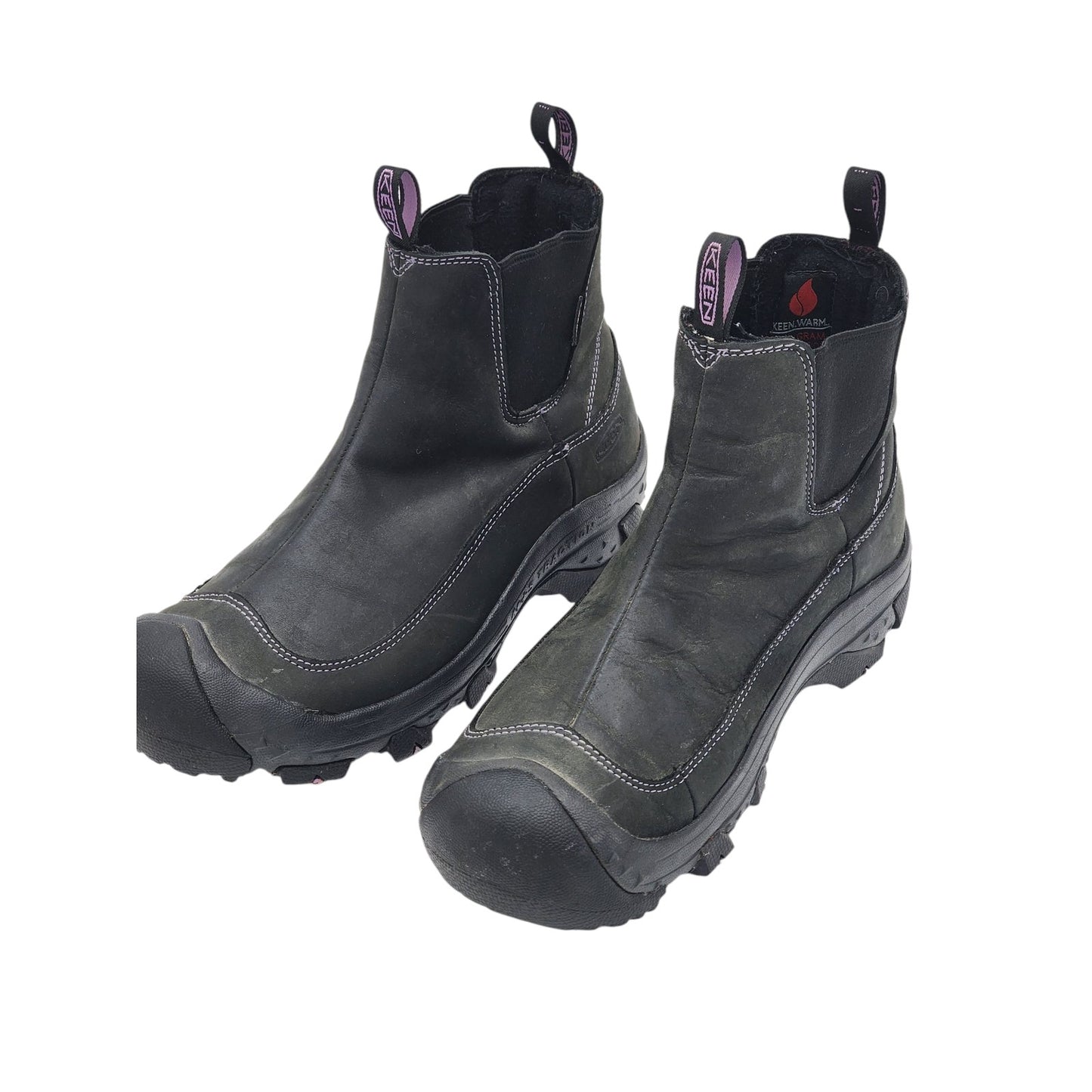 KEEN Boots Women 9 Dry Warm M+A Traction Leather Pull On 200g Chelsea Ankle 5299