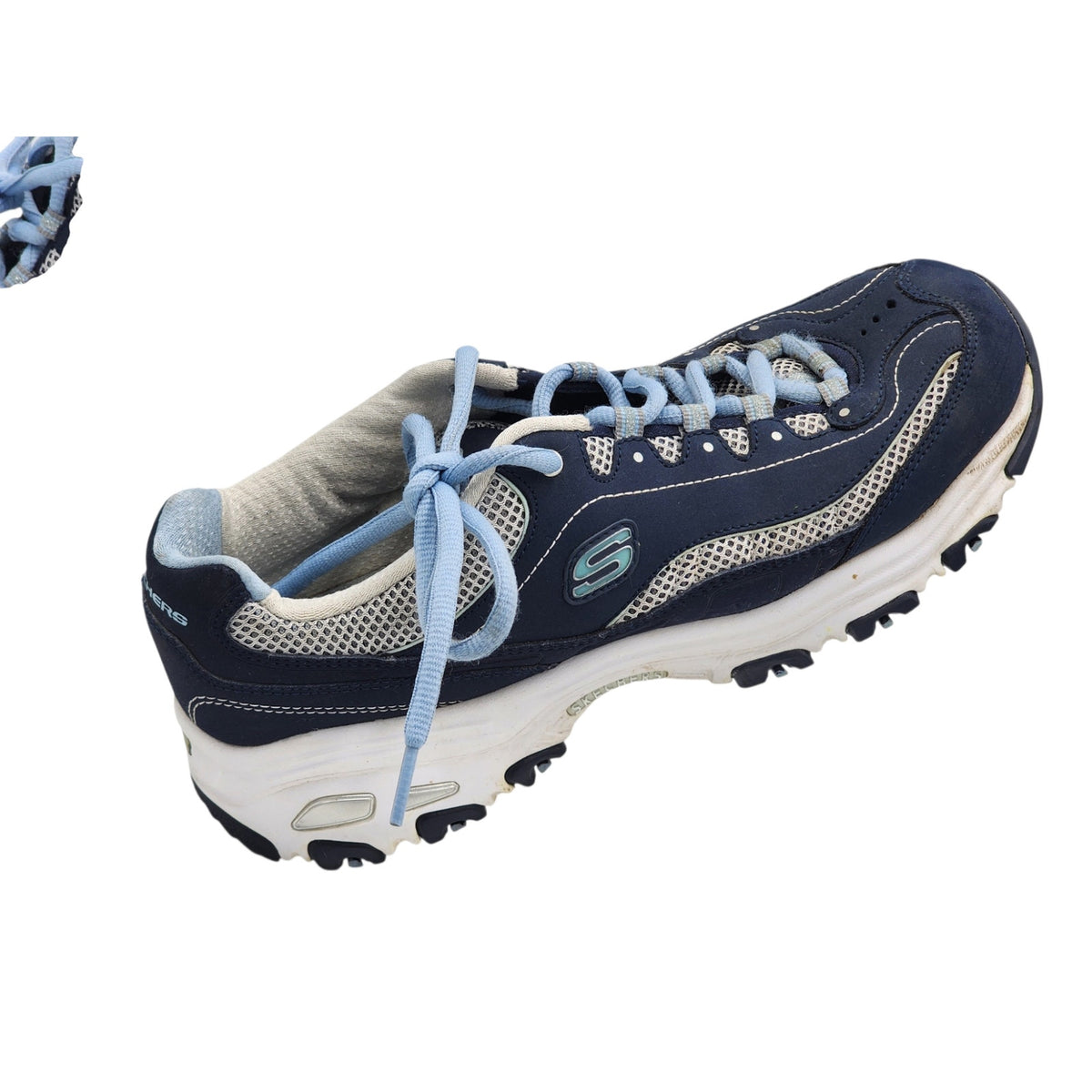 Skechers D'Lites Womens 9.5 Chunky Sneakers Lace Trail Walking Athletic Gorpcore