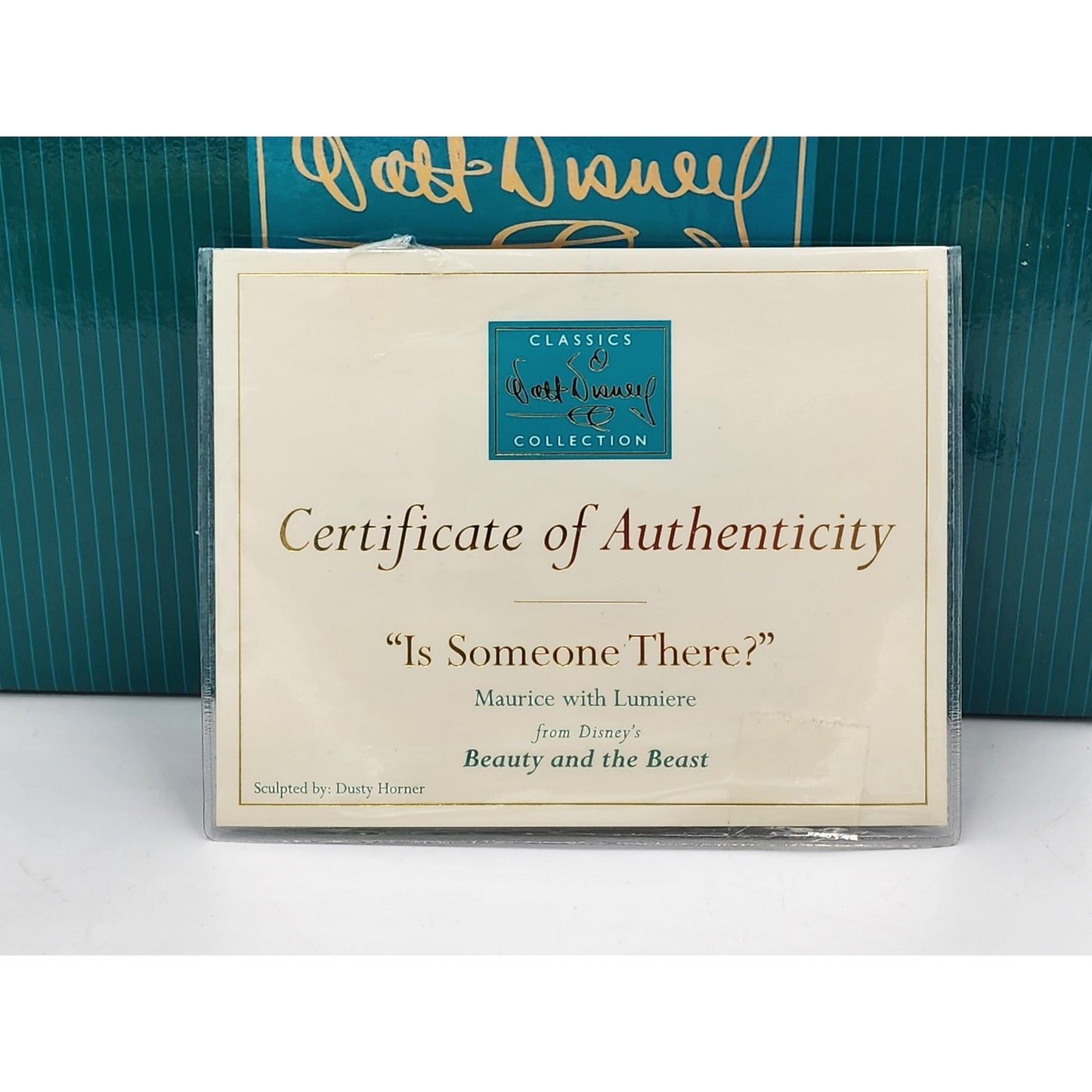 WDCC Beauty and the Beast Is Someone There? Maurice Lumiere Disney COA Box