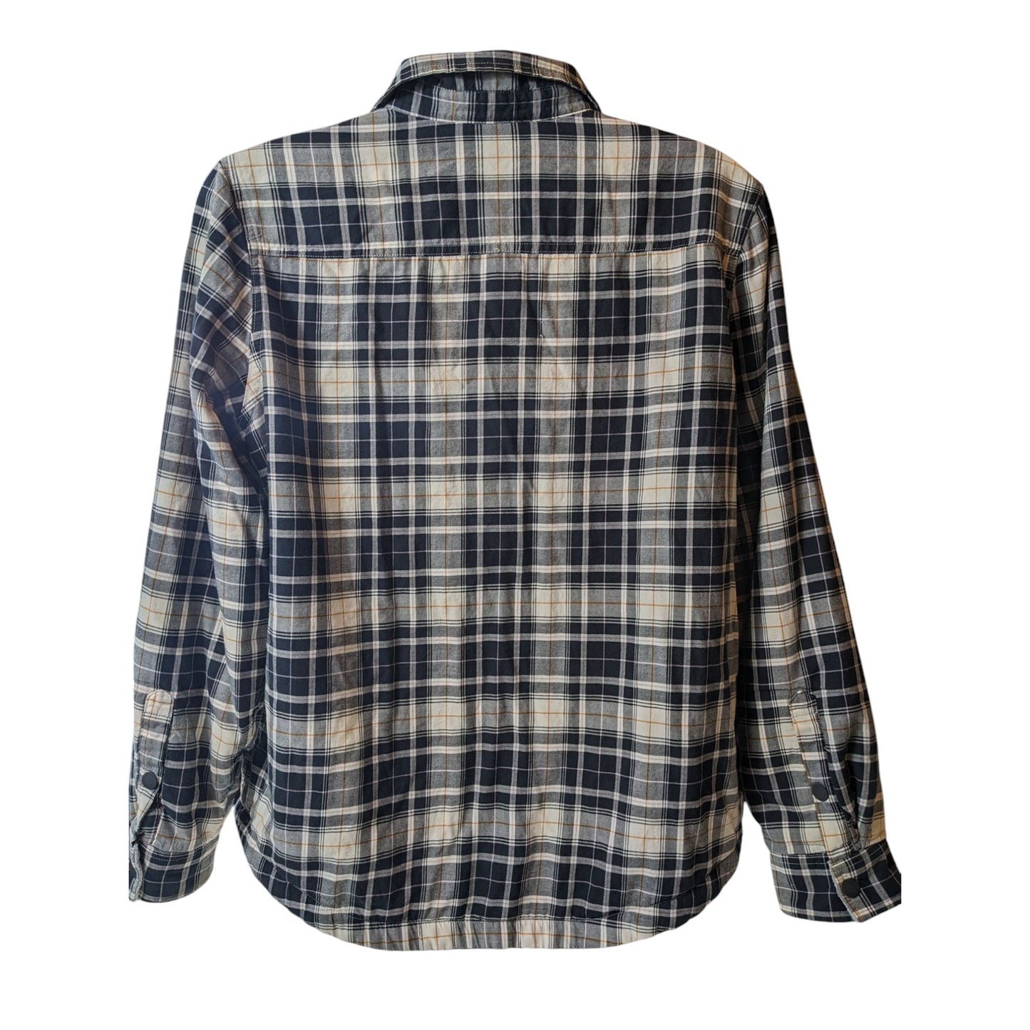 LL Bean Fleece Flannel Shirt Jacket Men Large Lined Plaid Sherpa Lumberjack Work