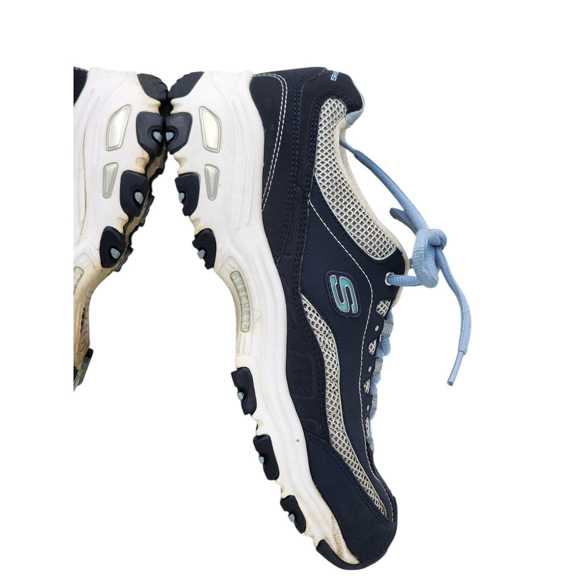 Skechers D'Lites Womens 9.5 Chunky Sneakers Lace Trail Walking Athletic Gorpcore