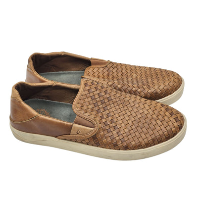 Olukai Lae‘ahi Lauhala Slip On Sneakers Mens 14 Woven Casual Shoes Surf Island