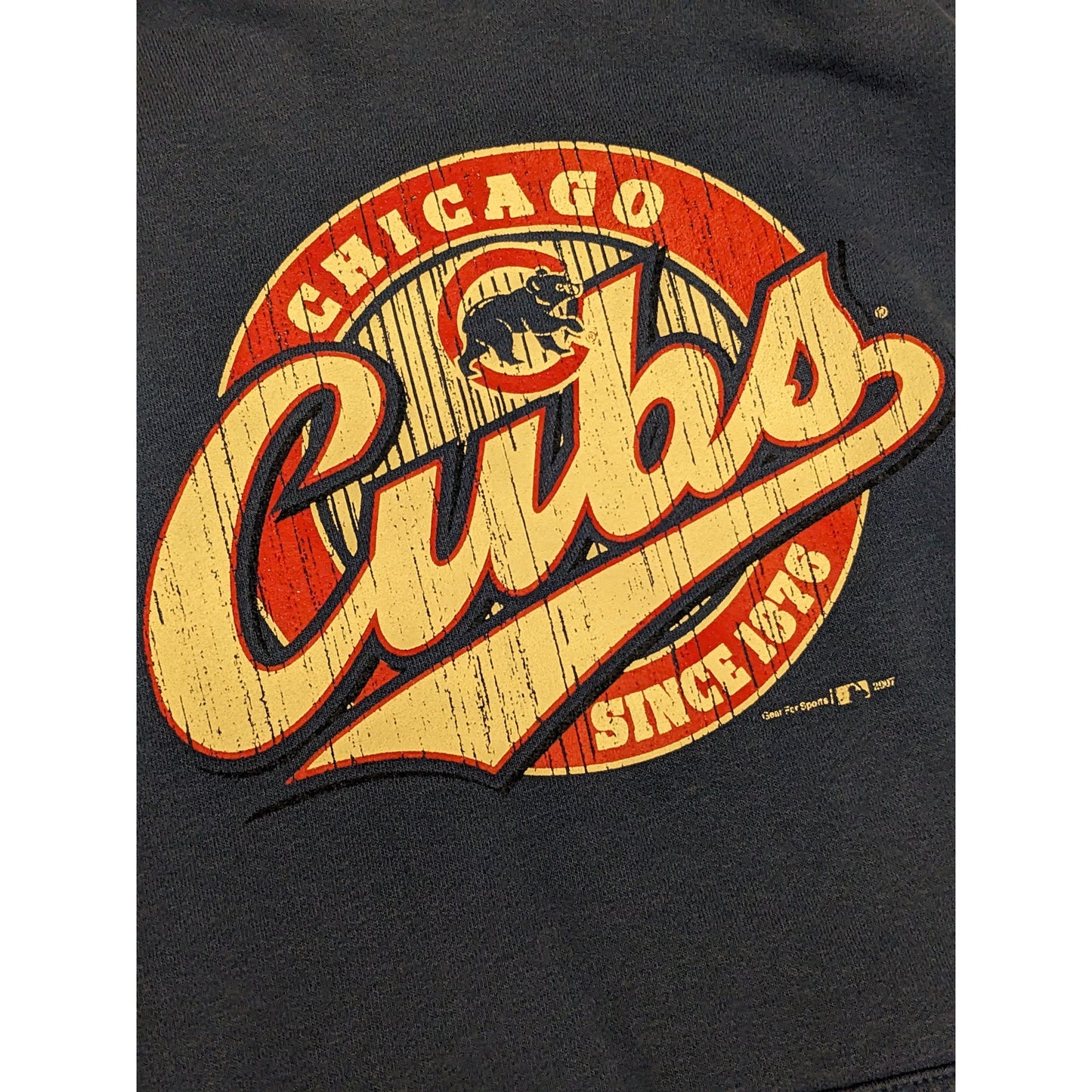 Chicago Cubs Hoodie Men Large Pullover Sweatshirt Gear for Sports Vintage Look