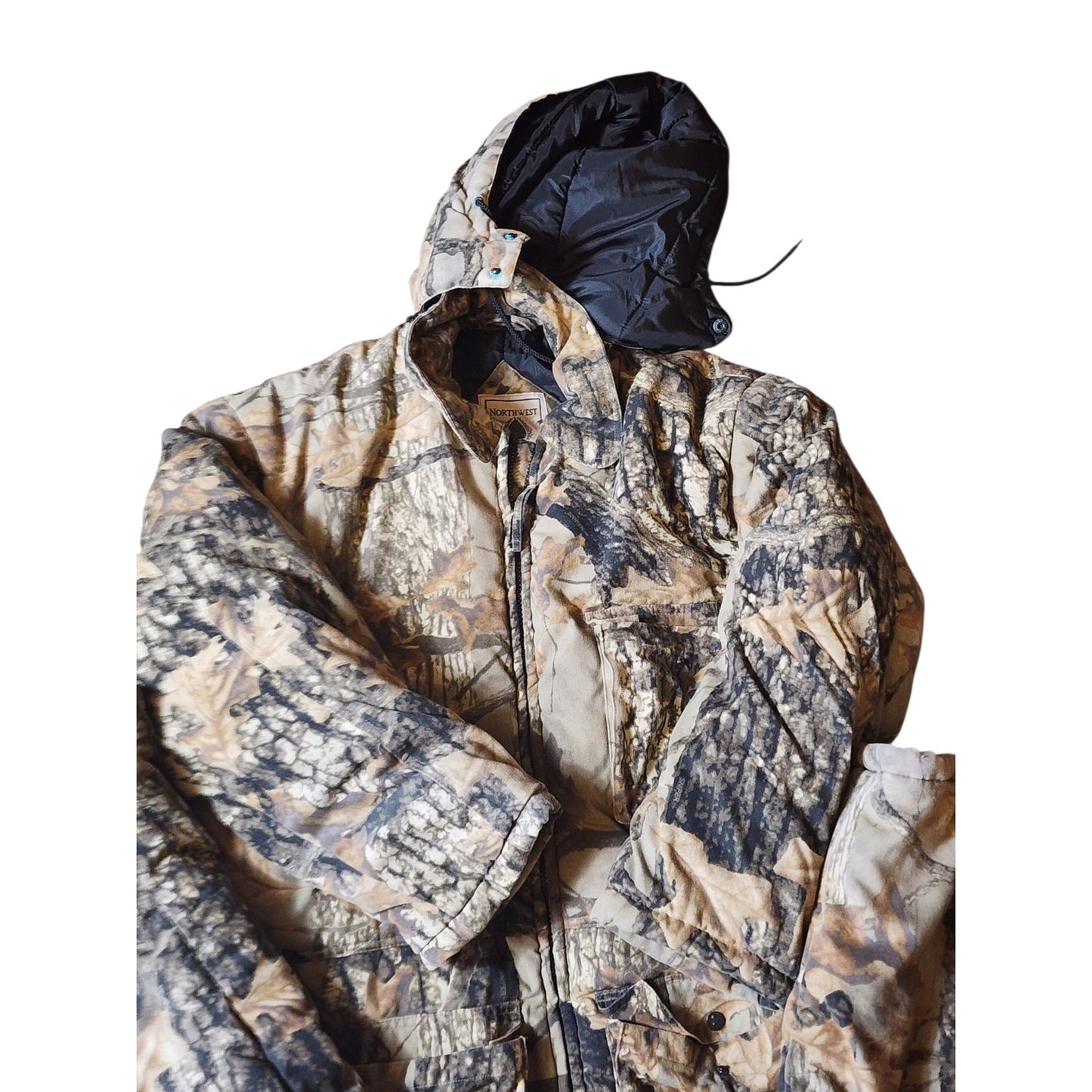 Northwest Territory Sniper Camo Hunting Coveralls Jacket Men XL Insulated Hooded