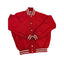 Vintage Butwin Red Satin Varsity Jacket Adult Large USA Snap Front Preppy
