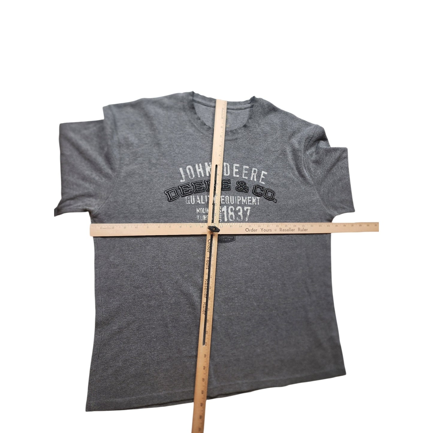 John Deere Long Sleeve Shirt Mens XXL Thermal Waffle Knit Crewneck Casual 1837