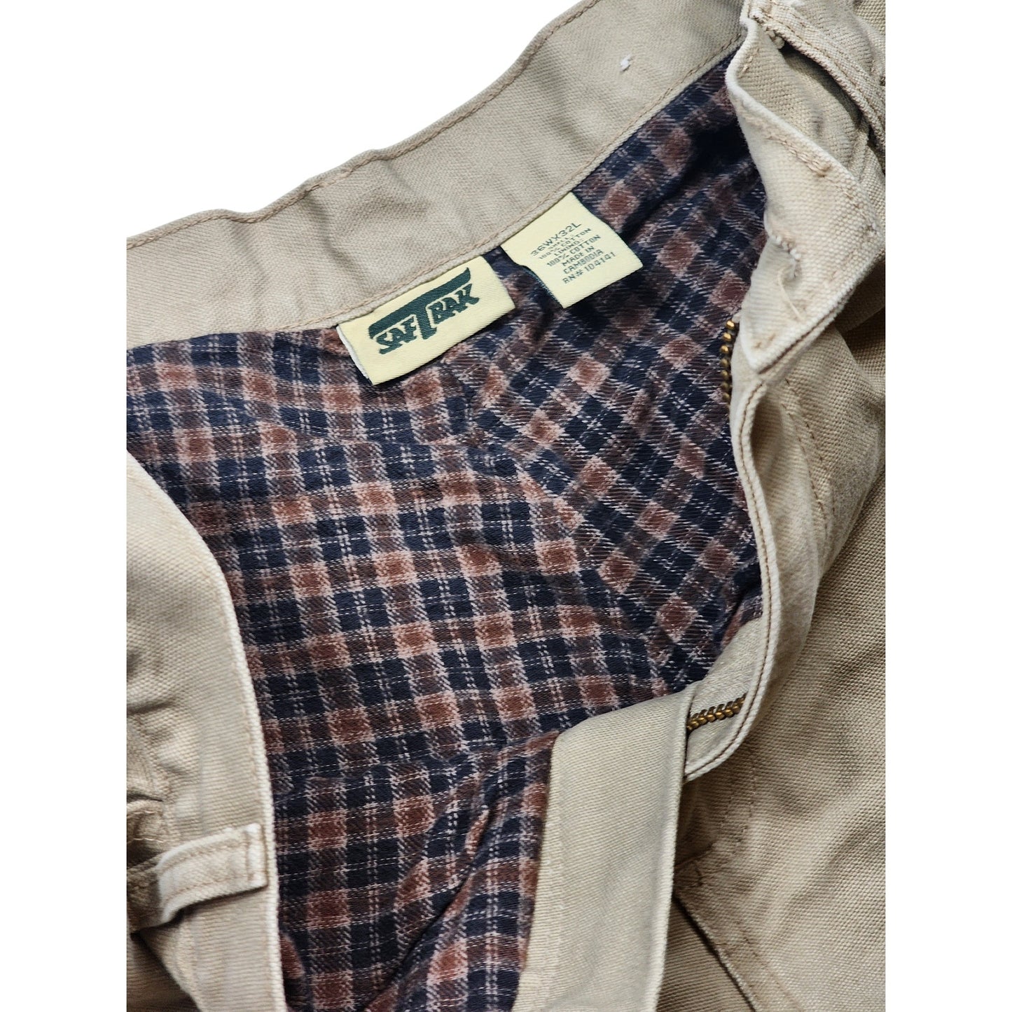 SAF BAK Canvas Lined Work Pants 36x32 Heavy Duty Cargo Rugged Utility Trousers