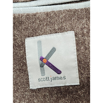 Scott James Blazer Mens Small 38 Wool Two Button Jacket Sport Coat Classic Tweed
