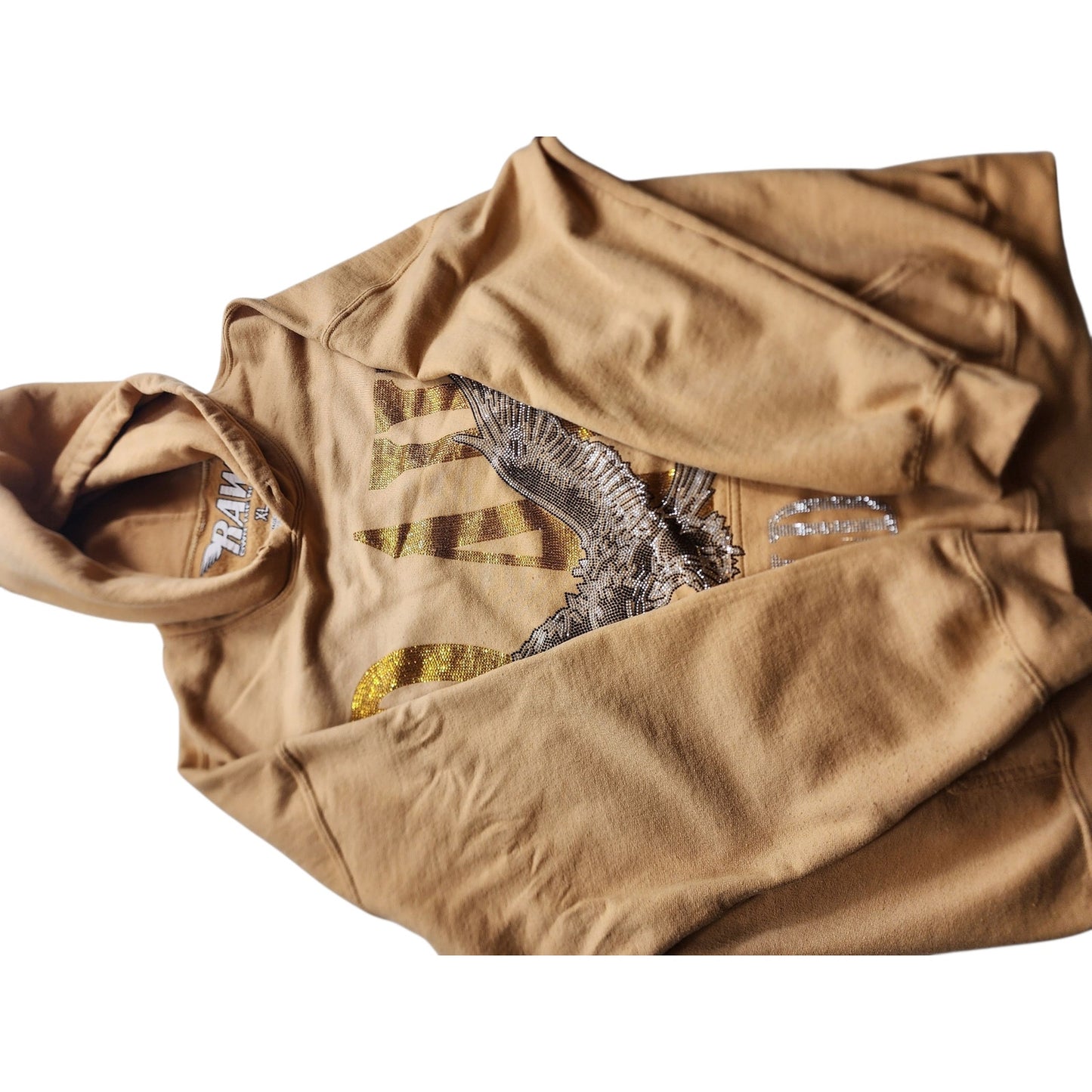 Rawyalty RAW World Tour Hoodie Mens XL Eagle Graphic Rhinestone USA Sweatshirt