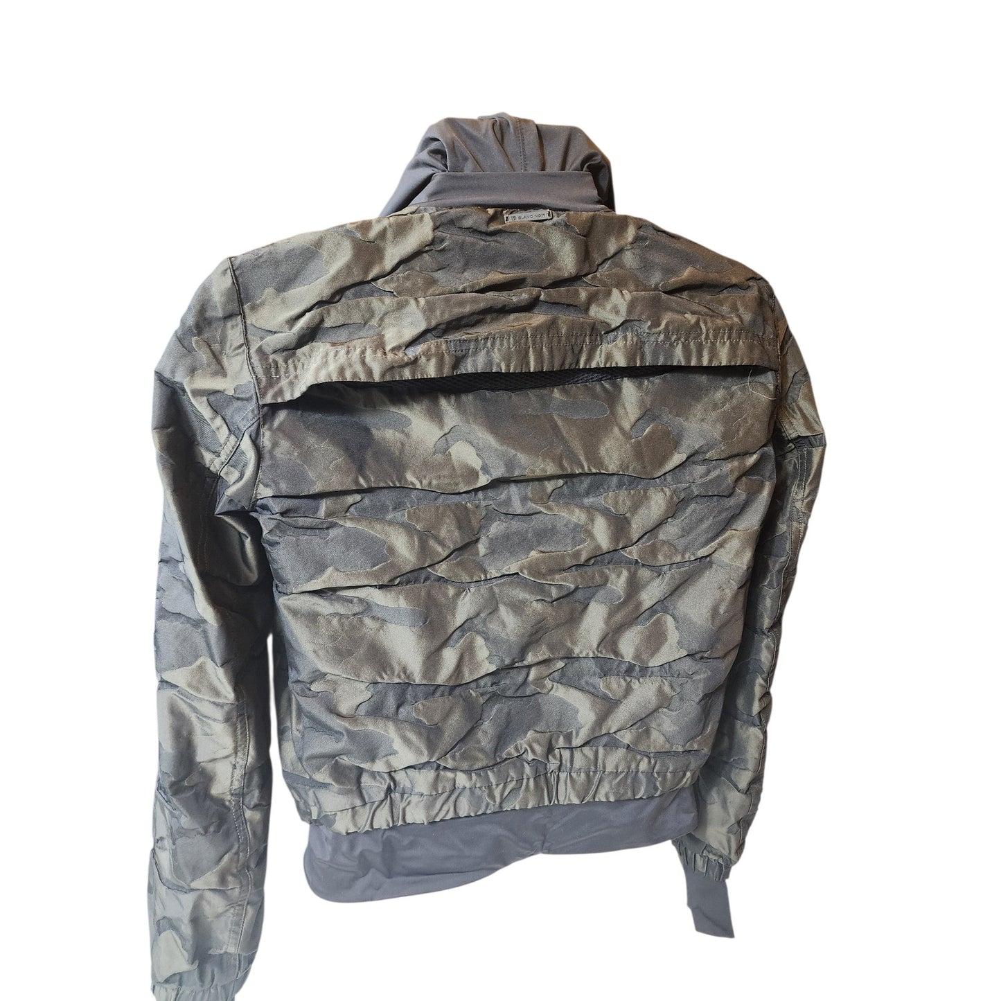 Blanc Noir Jacket Womens Small Skyfall Hooded Aviator Camo Zip Up Windbreaker