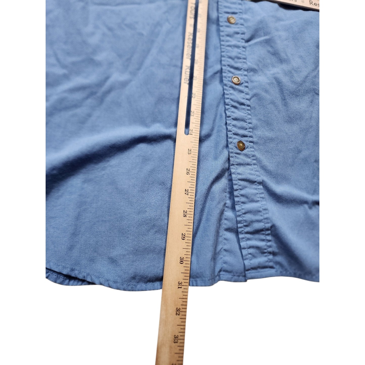 Orvis Buzz Off Insect Shield Shirt Large Blue Button Down Outdoor Hiking Fishing