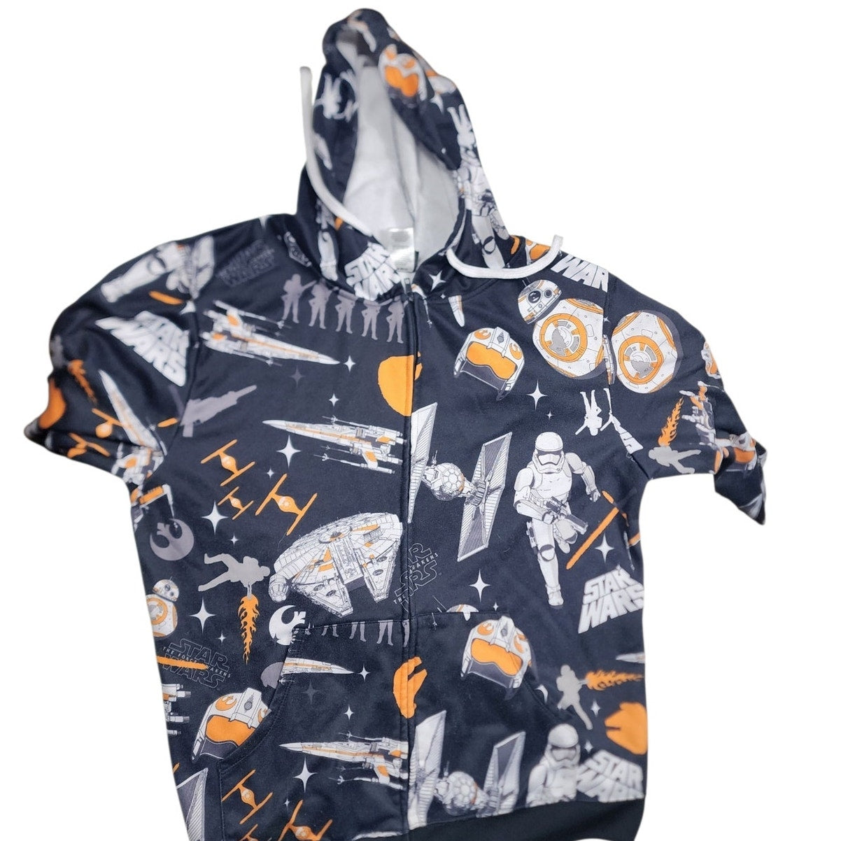 Star Wars Full Zip Hoodie Men Large Womens 2XL BB-8 Millennium Sweatshirt Lounge