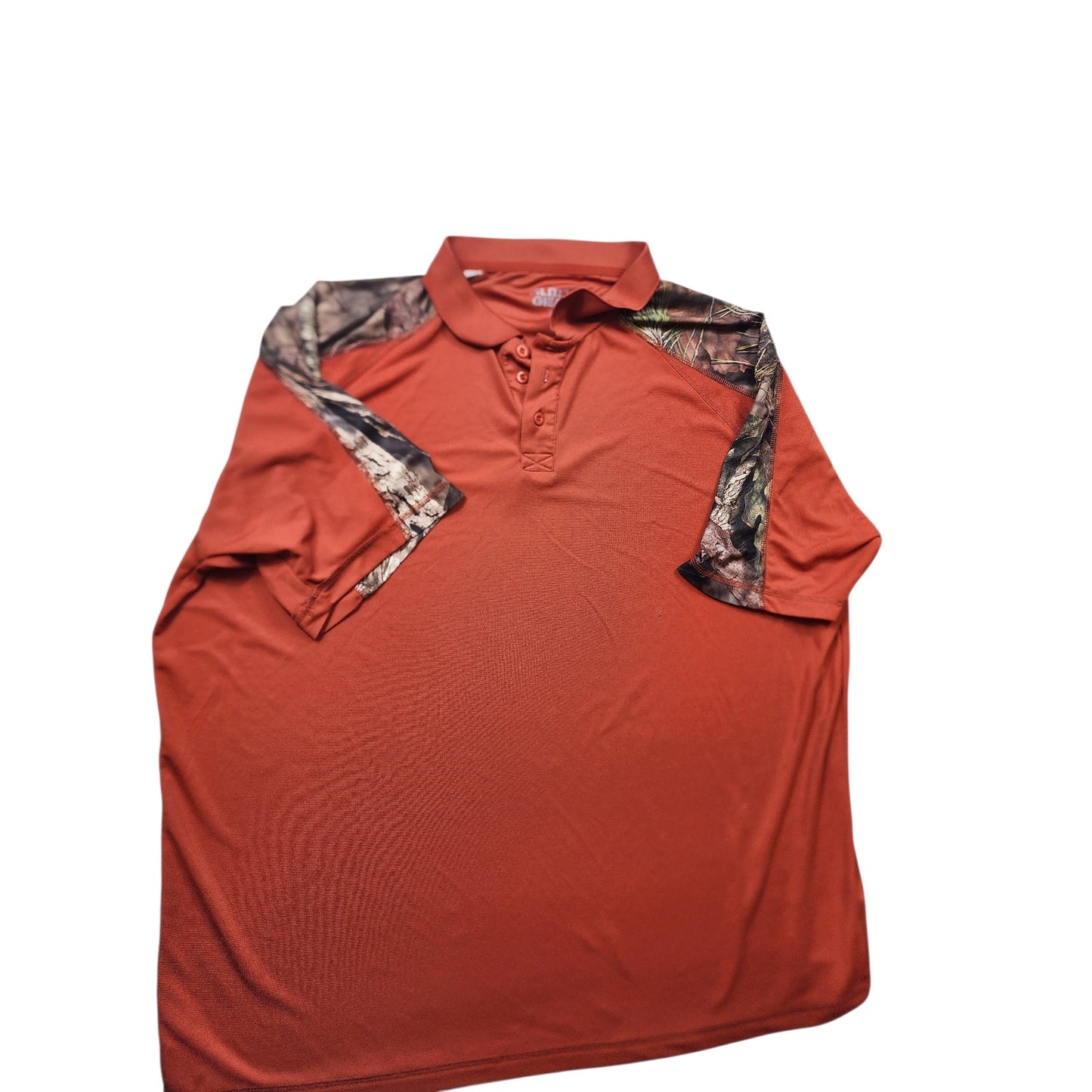 Guide Gear Polo Shirt Men 3XL Camo Shoulder Rust Orange Performance Hunting Golf