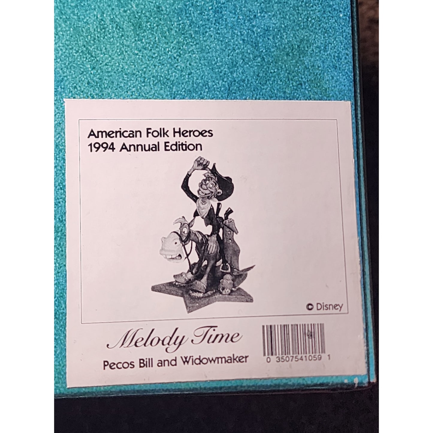 WDCC Pecos Bill Widowmaker Melody Time American Folk Heroes Disney Box COA