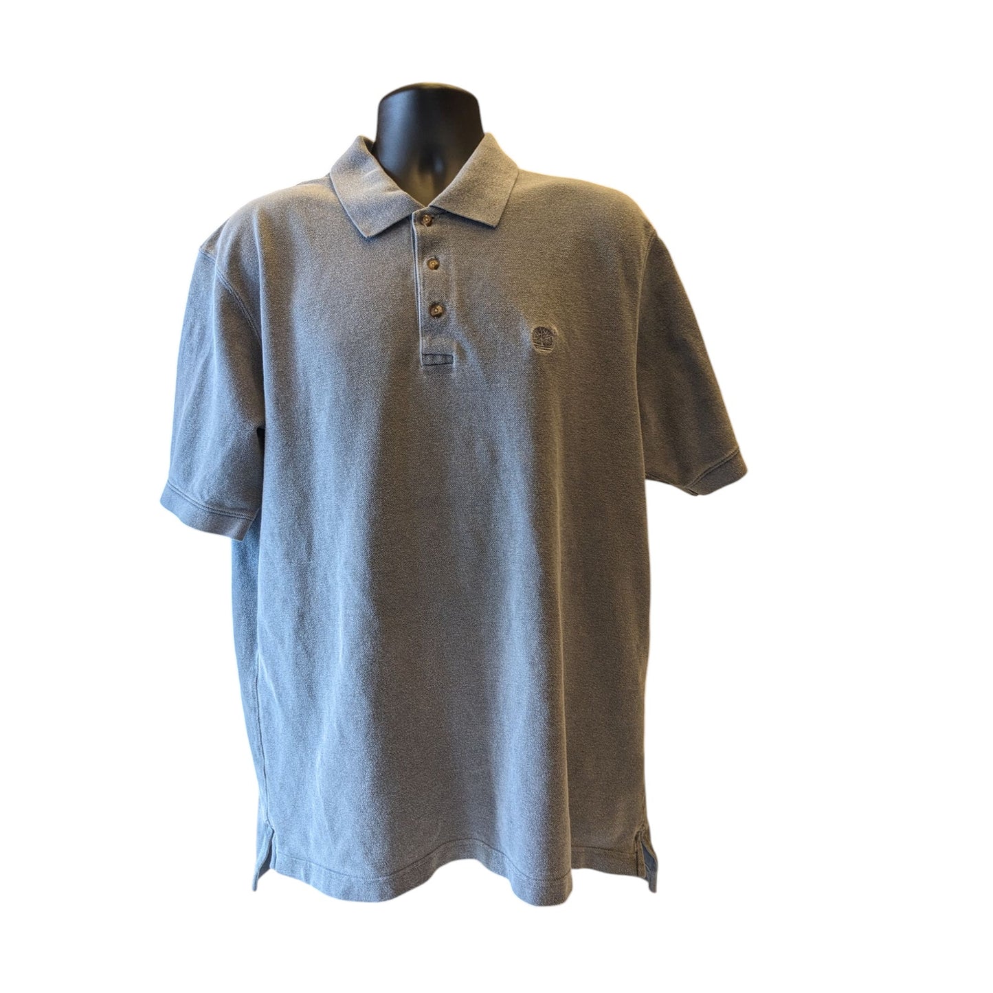 Timberland Polo Shirt Mens XL Gray Cotton Casual Classic Fit Collar Preppy
