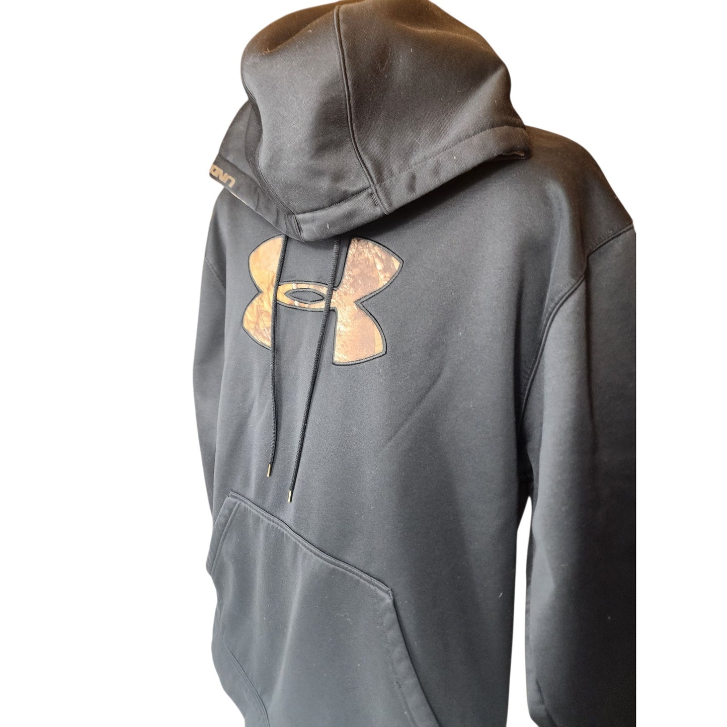 Under Armour Hoodie XL Camo Logo Loose Fit Storm Pullover Sweatshirt Gorpcore