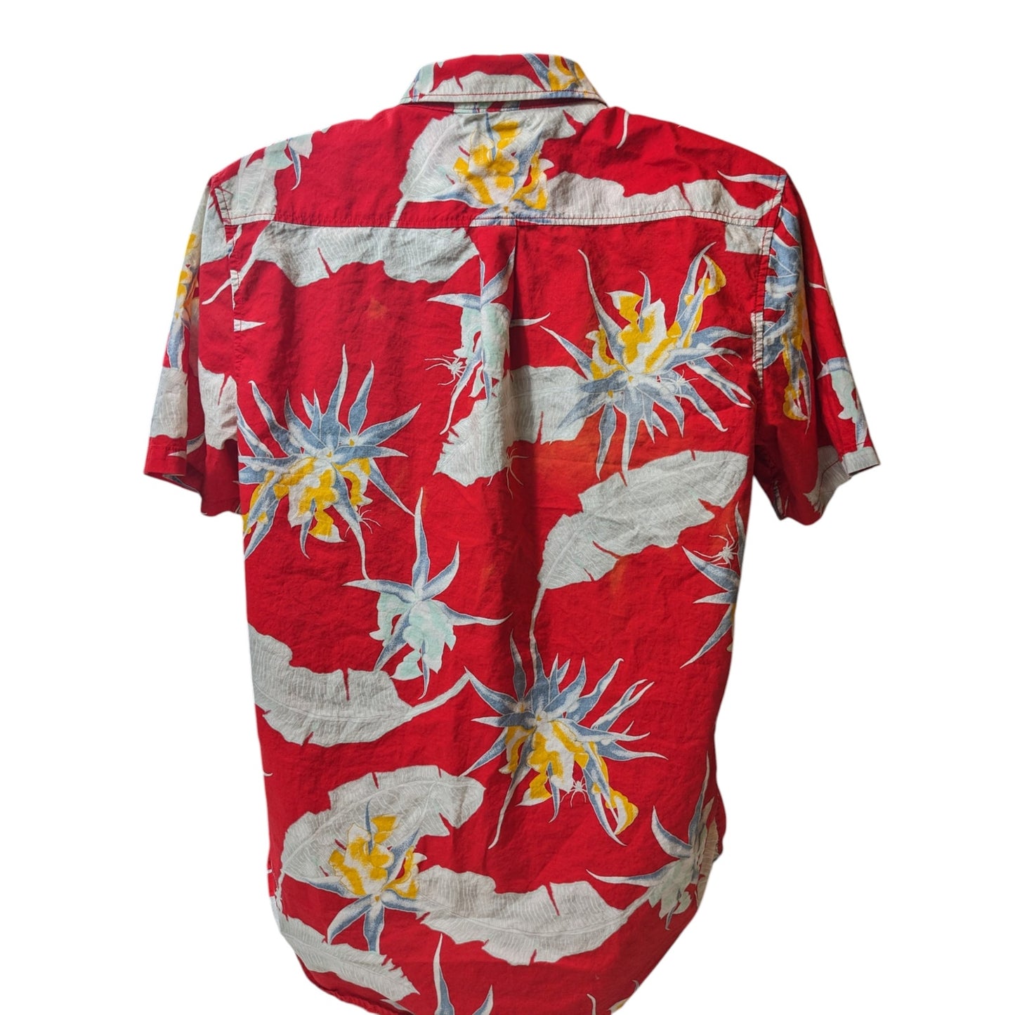 VANS Off the Wall Hawaiian Camp Shirt Mens Medium Tropical Floral Button Y2K