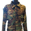 Woodland Camo Combat Shirt Jacket Mens Large Short Army Field Coat Tactical