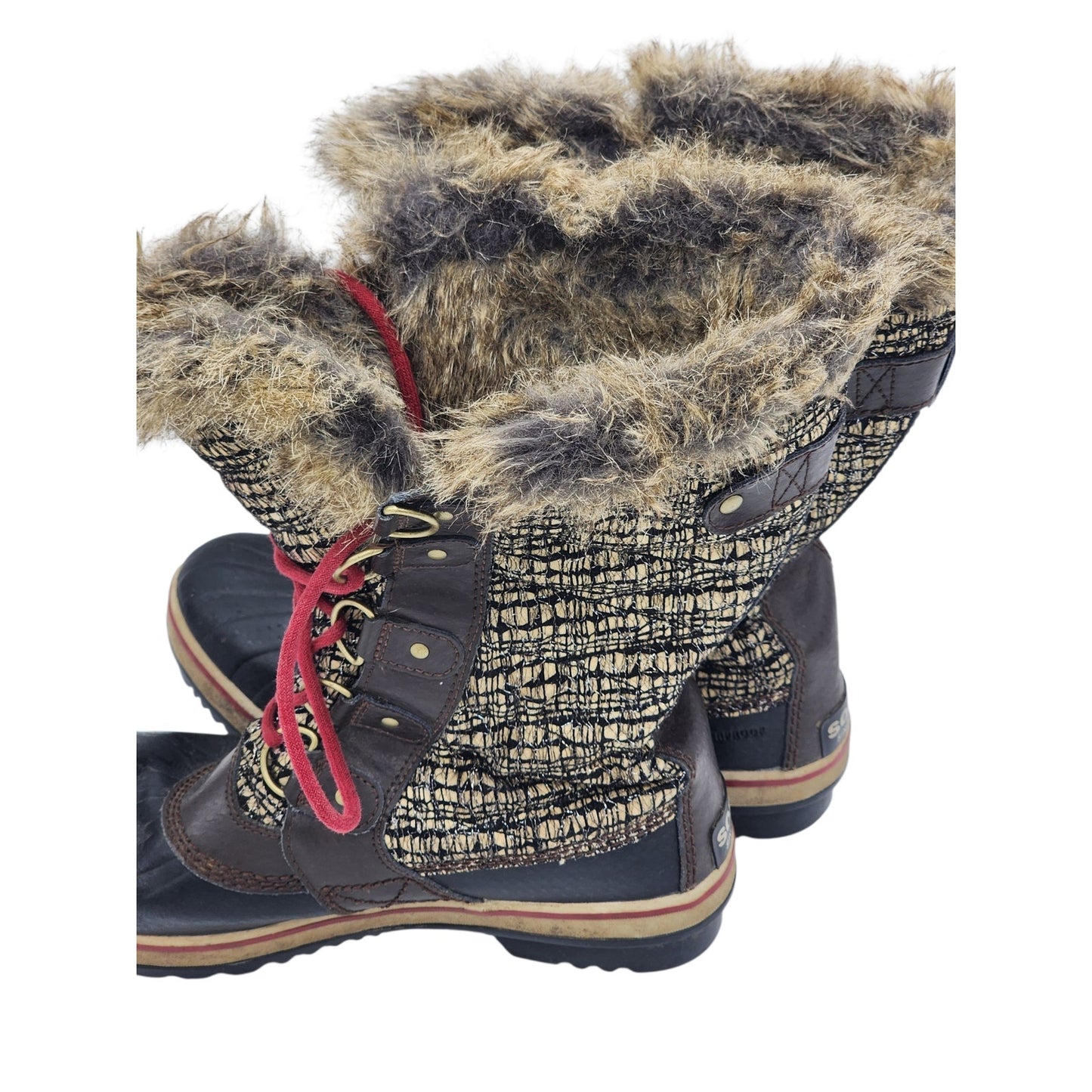 Sorel Tofino Boots Womens 9 Faux Fur Waterproof Winter Snow NL2388-231 Gorpcore