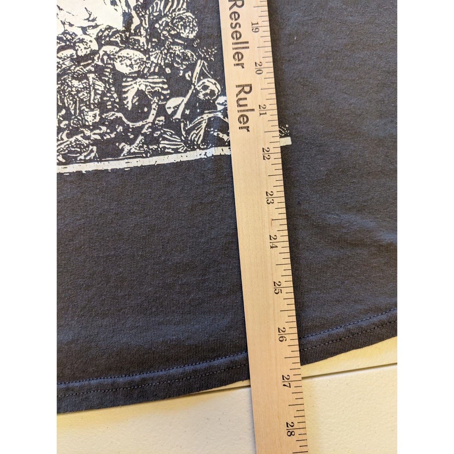 Gothic Graphic Tee T Shirt Mens Medium Short Sleeve Skeleton Macabre Heavy Metal