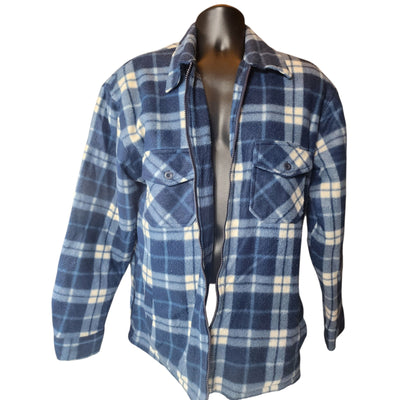Estrellas Fleece Shirt Jacket Men XL Plaid Zip Sherpa Shacket Flannel Lumberjack