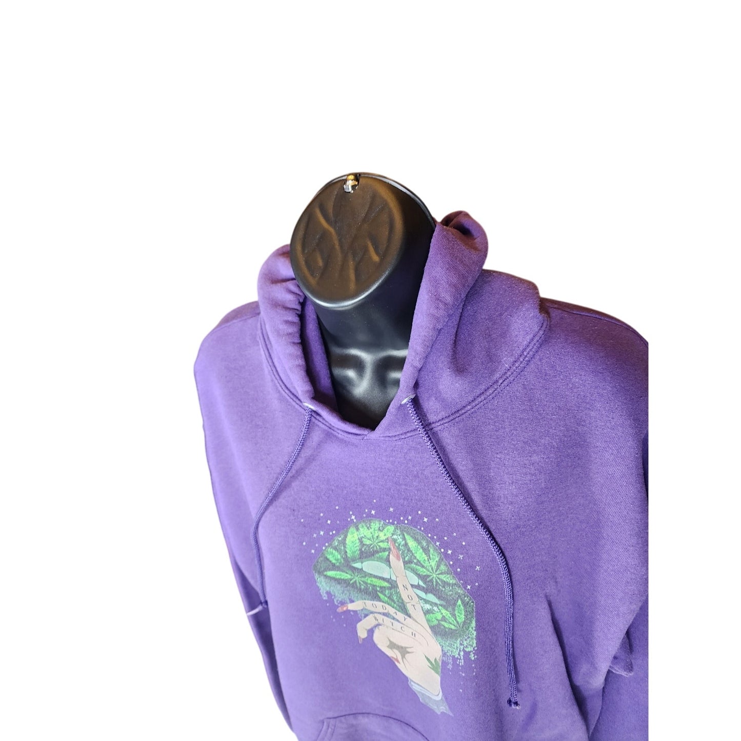 Jerzees Hoodie Women Large Graphic Lips Shh Finger Not Today Sweatshirt Y2K Rare