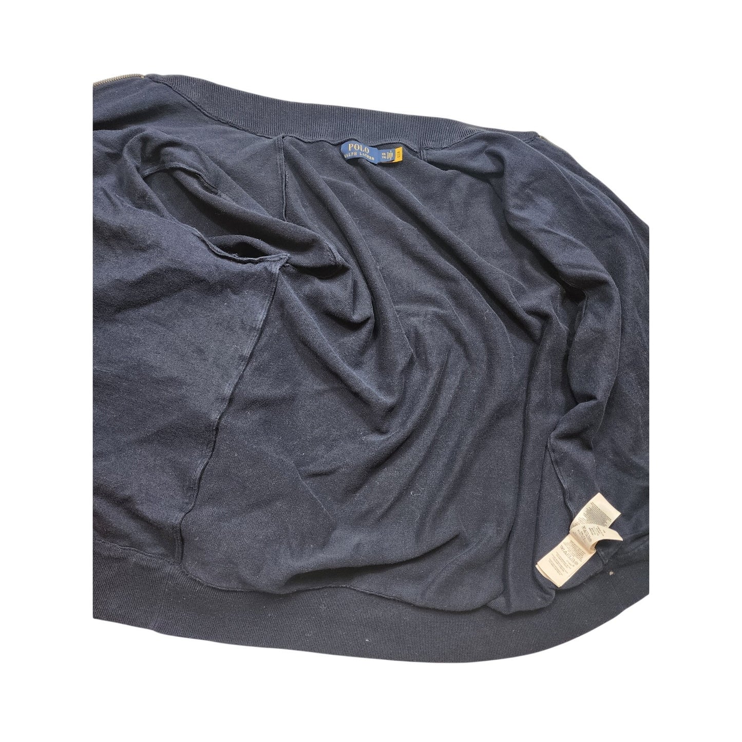 Polo Ralph Lauren Hybrid Jacket Mens XXL Navy Full Zip Cotton Knit Pony Bomber
