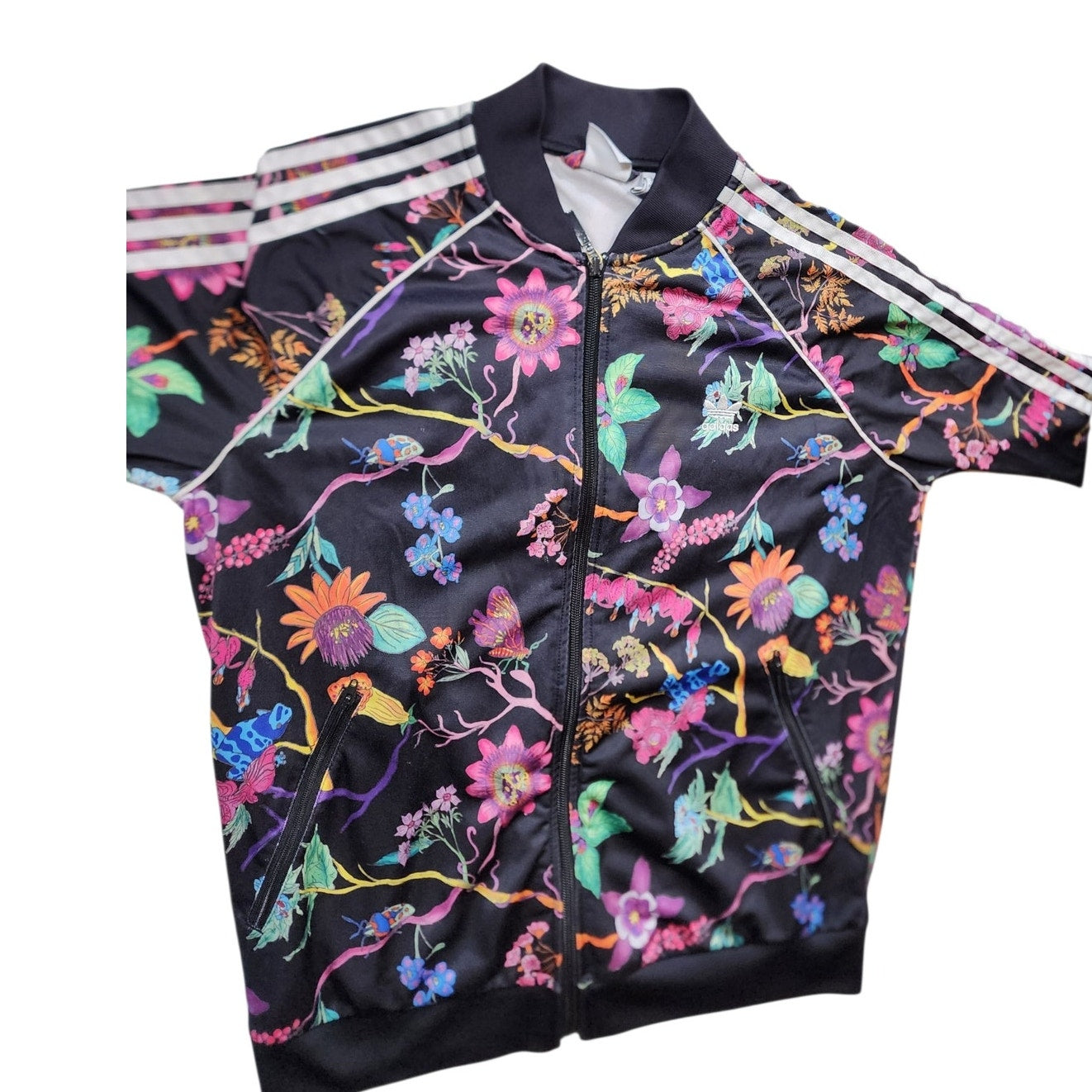 Adidas Originals Track Jacket Large Poisonous Garden Floral Zip Retro Streetwear