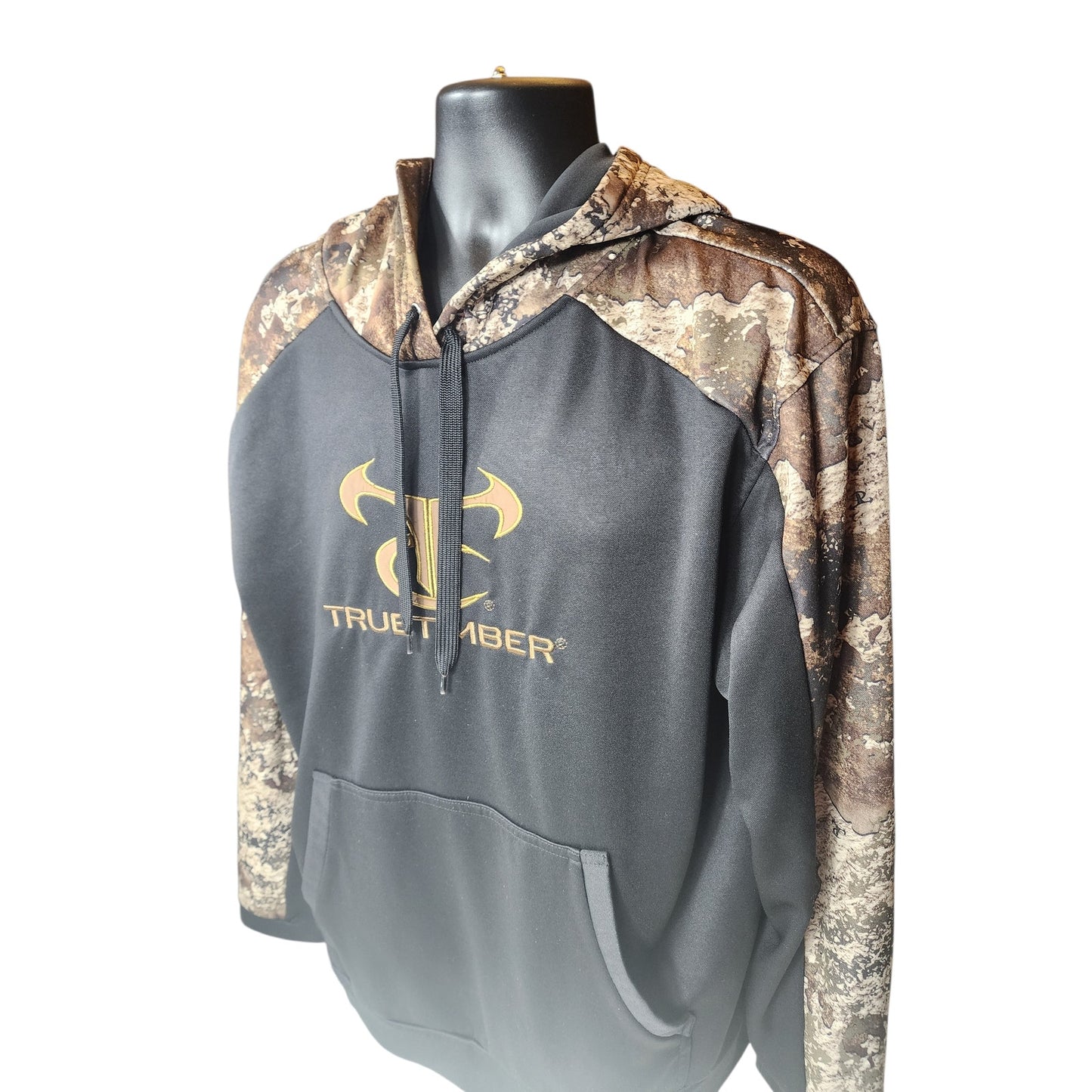 TrueTimber Hoodie Men Large Camo Pullover Strata Fleece Lined Hunting Sweatshirt