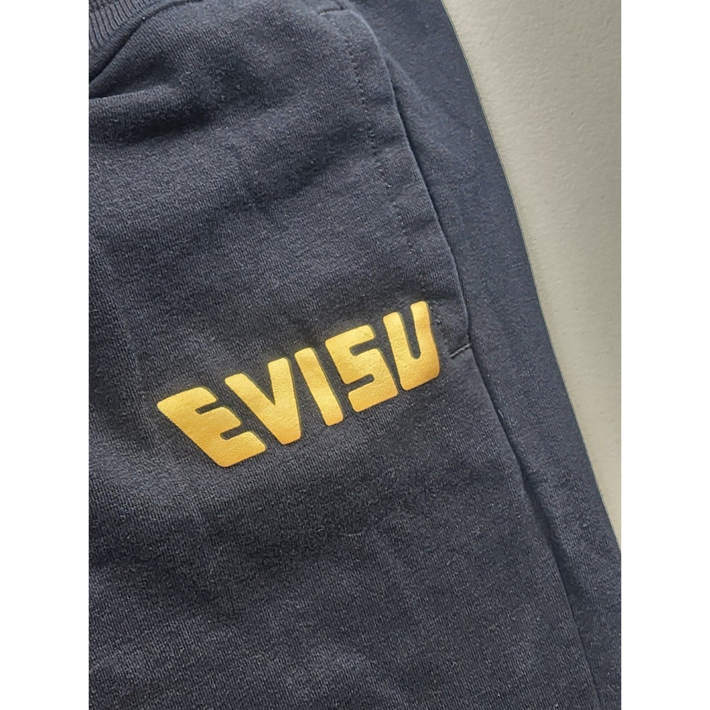 EVISU Heritage Custom Made Sweatpants Men Medium Logo Joggers Streetwear Graphic