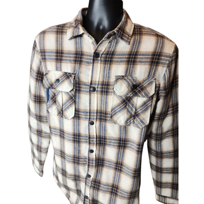 Buffalo David Bitton Mens Large Sherpa Lined Plaid Flannel Jacket Shirt Shacket